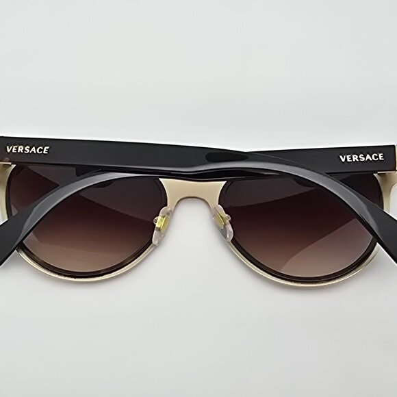 Versace Mod 2198 1252/13 Havana Gold Frame Brown Gradient Lens Sunglasses w Case main image 14